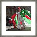 Annual Columbus Day Parade Held In New Framed Print