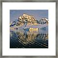 Antarctic Peninsula, A Sun Rising On The Mountain Around Paradise Harbor Framed Print