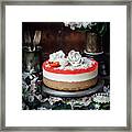 Anzac Cookie Crust, Chocolate, Coconut And Strawberry Jelly Cheesecake Framed Print