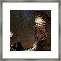 Arches National Park Monoliths Under A Star Filled Night Sky Framed Print