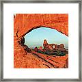 Arches North Window And Turret Arch - Moab Utah Framed Print