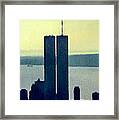 Archival Twin Towers Skyline Framed Print