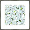 Arctic Animals Cozy And Warm, Pattern 4 Framed Print