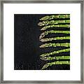 Asparagus On Rustic Black Background Framed Print