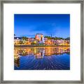 Augusta, Maine, Usa Town Skyline Framed Print