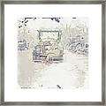 Auto Safety Device Demonstration , Harris   Ewing, Photographer Watercolor By Ahmet Asar Framed Print