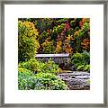 Autumn At The Comstock Covered Bridge Framed Print