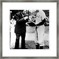 Babe Ruth Meet George Bush Vintage Baseball Framed Print