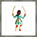 Back View Of A Girl Jumping Rope Framed Print