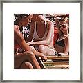 Backgammon By The Pool Framed Print