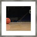 Ball And Basketball Court Framed Print