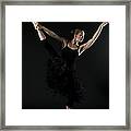 Ballet Dancer In Black Lace Tutu Framed Print