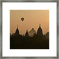 Balloons Over Bagan, Burma Framed Print