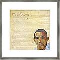 Barack Obama - Constitution Framed Print