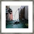 Barbed Wire City Scene Framed Print