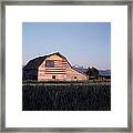 Barn W Us Flag, Co Framed Print