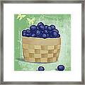 Basket Of Fresh Blue Berries Framed Print