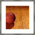 Basketball And Floor Framed Print