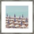 Beach Umbrellas In Nice Framed Print