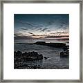 Beautiful Dramatic Sunset On A Rocky Coastline Framed Print