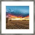 Big Bale Sunset Framed Print