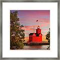 Big Red Lighthouse In Holland, Michigan Framed Print