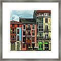 Bilbao-color-casas Olabeaga Framed Print