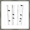 Birds Sitting On Wires Framed Print