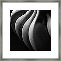 Black And White Image Of Banana Framed Print
