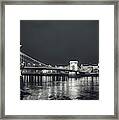 Black And White Panorama Of Budapest Chain Bridge Framed Print