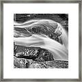 Black And White Rushing Water Framed Print