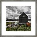 Black Boat Shelter Framed Print