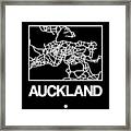 Black Map Of Auckland Framed Print