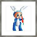 Blowup Rabbit Holding Carrot Framed Print