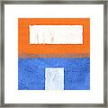 Blue And Orange Abstract Theme Ii Framed Print