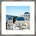 Blue Domed Church With White Washed Framed Print