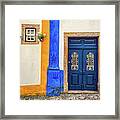 Blue Door Of Medieval Portugal Framed Print