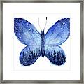 Blue Space Butterfly Framed Print