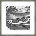 Bmw I8 Front Abstract Black And White Sketch Framed Print