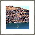 Boat And Cliff Framed Print
