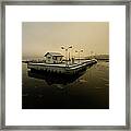 Boat Gas Station By Winter Framed Print