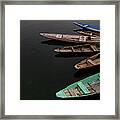Boats In Dal Lake Framed Print