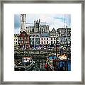 Boats Moored At A Harbor, Cobh County Framed Print