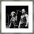 Bob Dylan Performs With U2 In Concert Framed Print