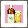 Bottle Of Liquor And Drink Framed Print