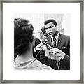 Boxer Muhammad Ali Meeting With Press Framed Print