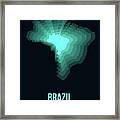 Brazil Radiant Map 2 Framed Print