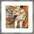 Breakfast Lunch. Artist Pascin, Jules Framed Print