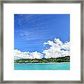 Breathtaking Island Beach And Blue Sky Framed Print