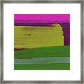 Bright Pink And Green Abstract Framed Print
